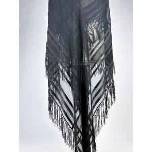 A Grenadine Black Silk Shawl - Second Empire