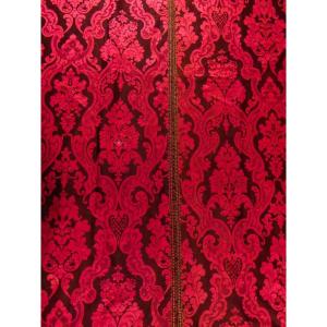 First Pair Of Wool And Silk Damask Curtains - Second Empire Circa 1860