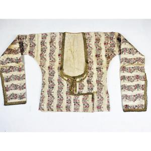 Precious Ceremonial Bodice In Brocaded Silk Lampas - Mughal India Or Persia - Late 18th Century