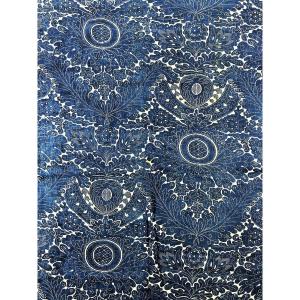 Siamese Bed Slope Printed With Indigo Wax Reserve - France Circa 1780