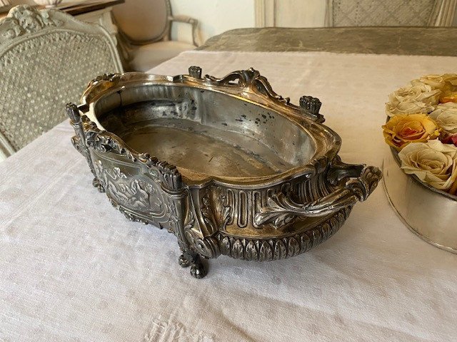 19th Century Silver Bronze Planter-photo-4