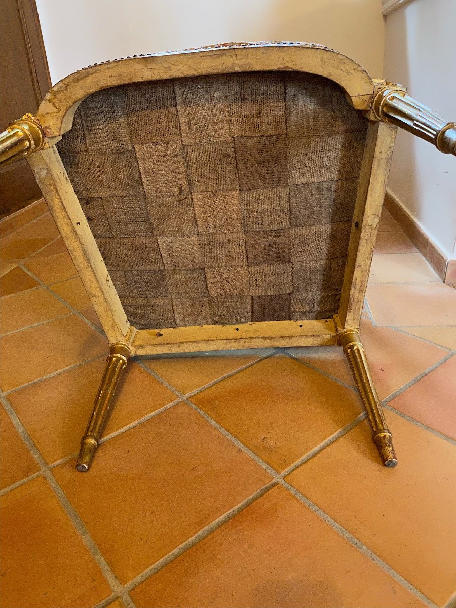 Fauteuil En Bois Doré Et Tapisserie d'Aubusson-photo-4