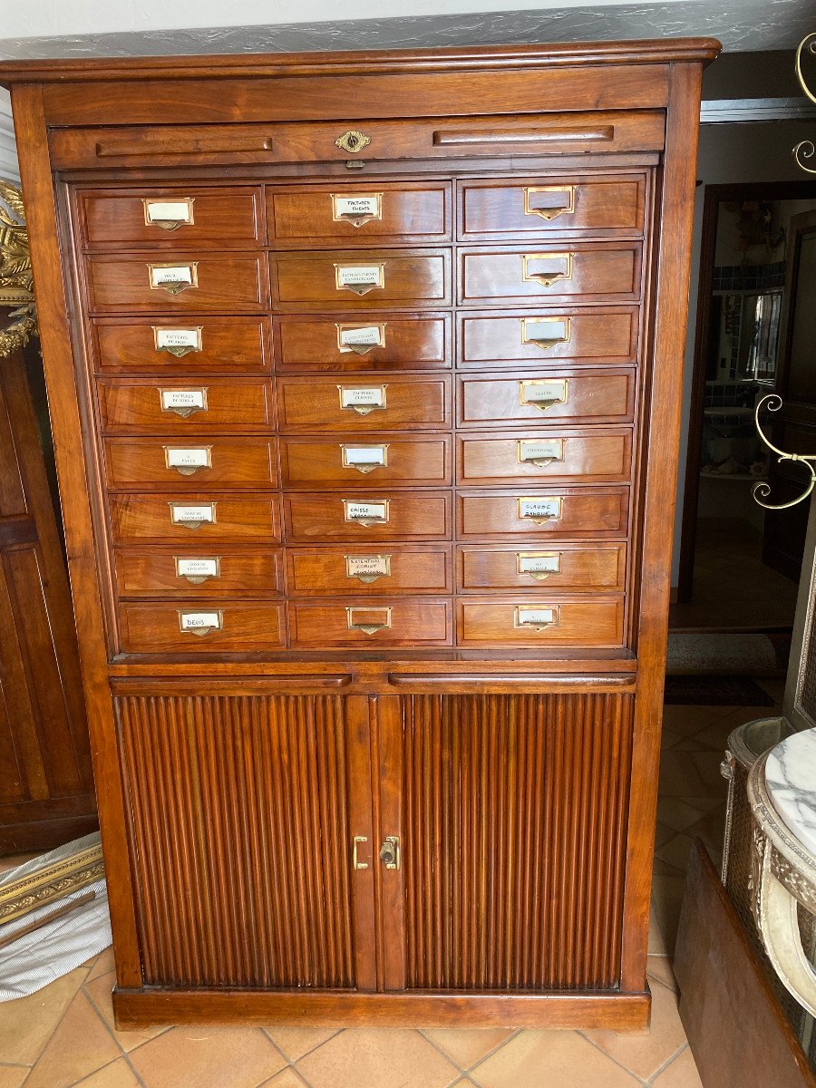 Notary Secretary With Mahogany Curtains-photo-3