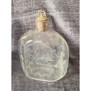 Carafe En Verre Souflé et argent 18ème Siècle