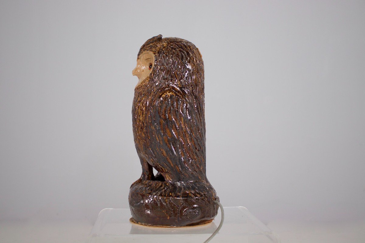 Owl Sandstone Lamp 1970.-photo-2