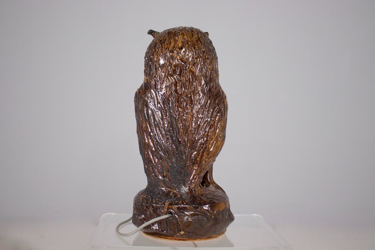 Owl Sandstone Lamp 1970.-photo-3