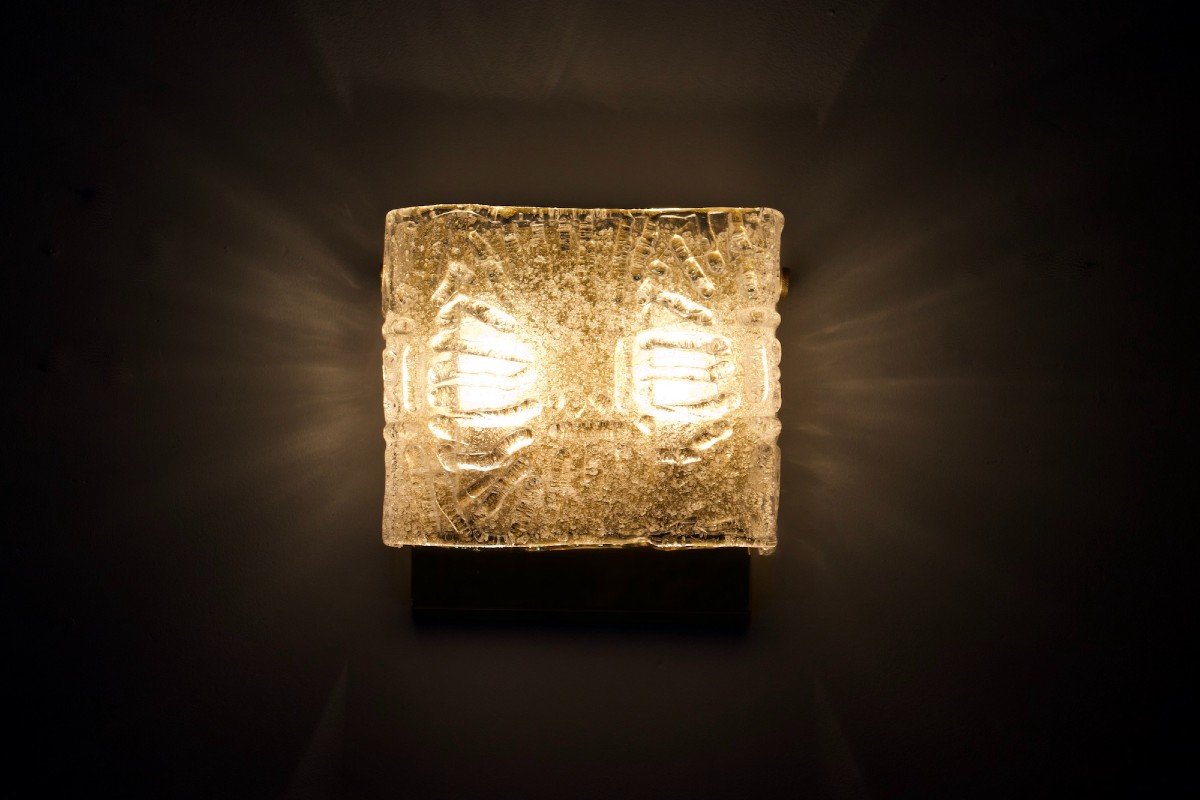 Crystal & Brass Wall Lamp 1970's-photo-3