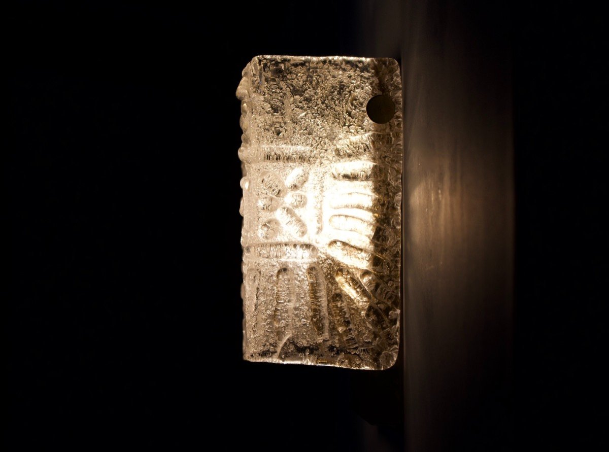 Crystal & Brass Wall Lamp 1970's-photo-3