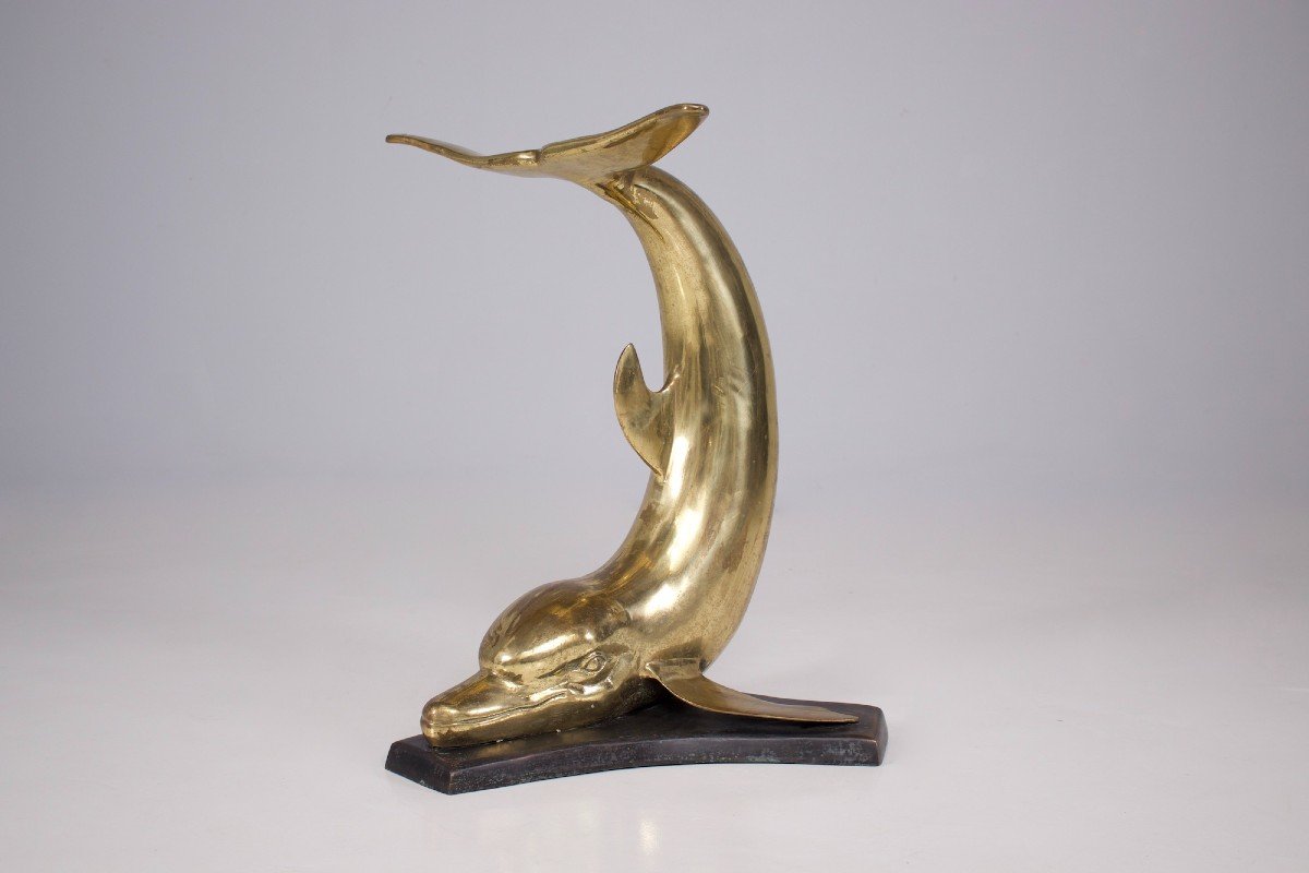 Dolphin Console Feet In Solid Brass.-photo-3