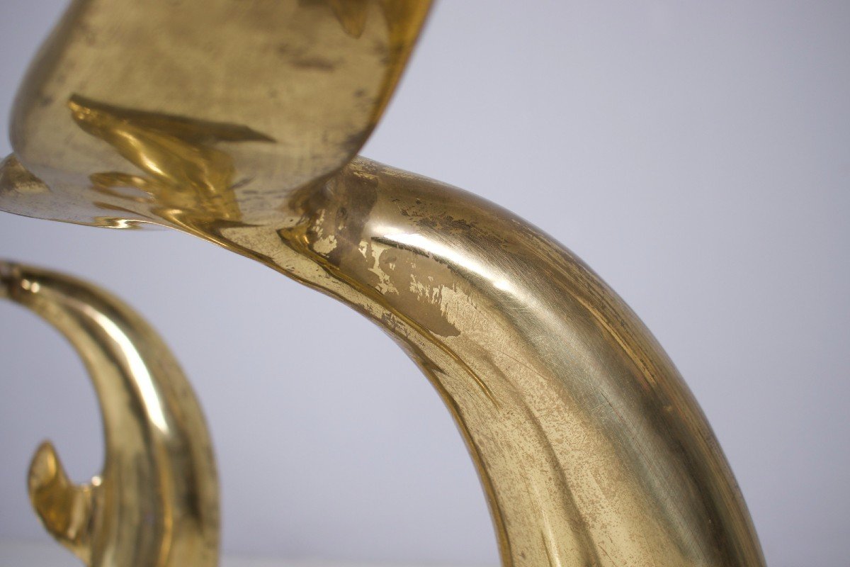 Dolphin Console Feet In Solid Brass.-photo-8