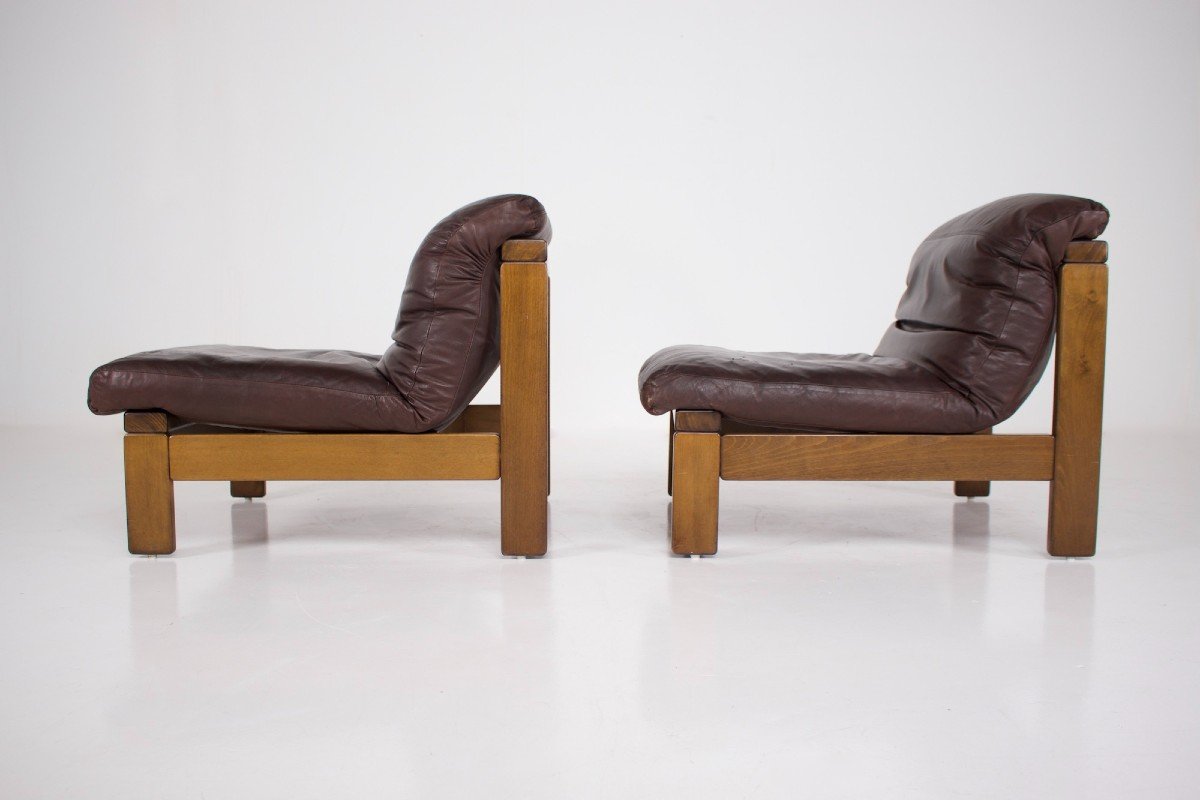 Pair Of Leather Fireside Chairs 1970 (2).-photo-2