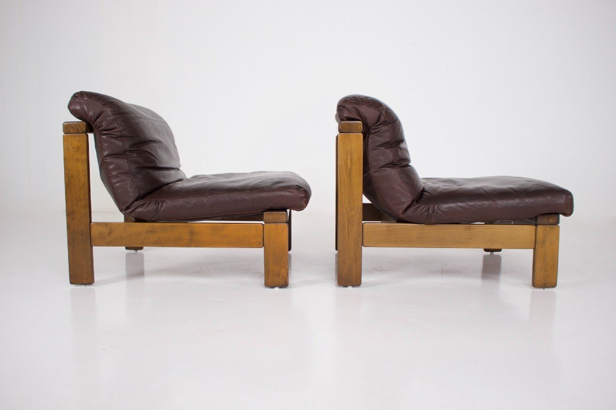 Pair Of Leather Fireside Chairs 1970 (2).-photo-4