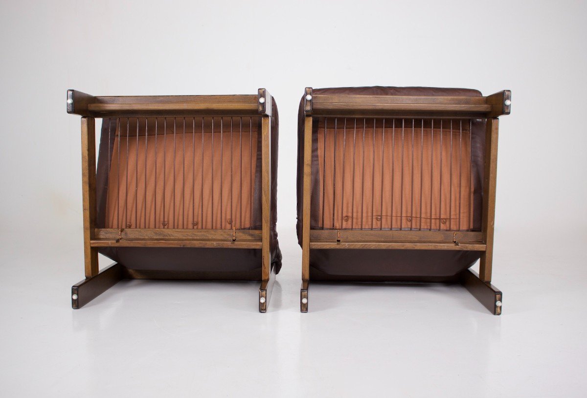 Pair Of Leather Fireside Chairs 1970 (2).-photo-4