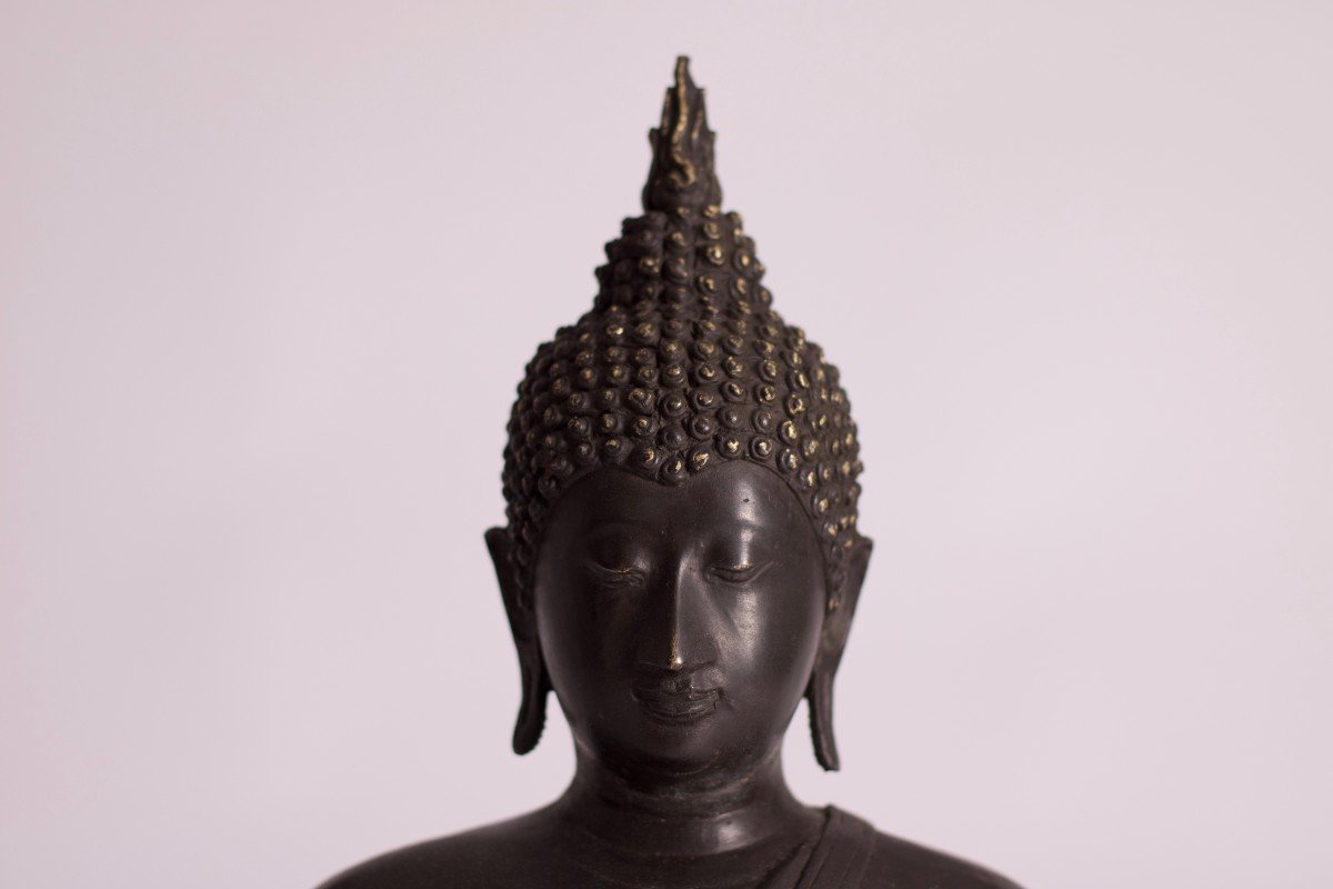 Bouddha Shakyamuni Sukhothai En Bronze-photo-2