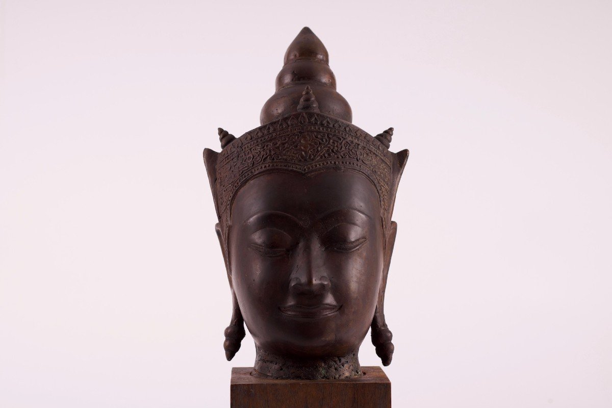 Crowned Buddha Head Ayutthaya Kingdom