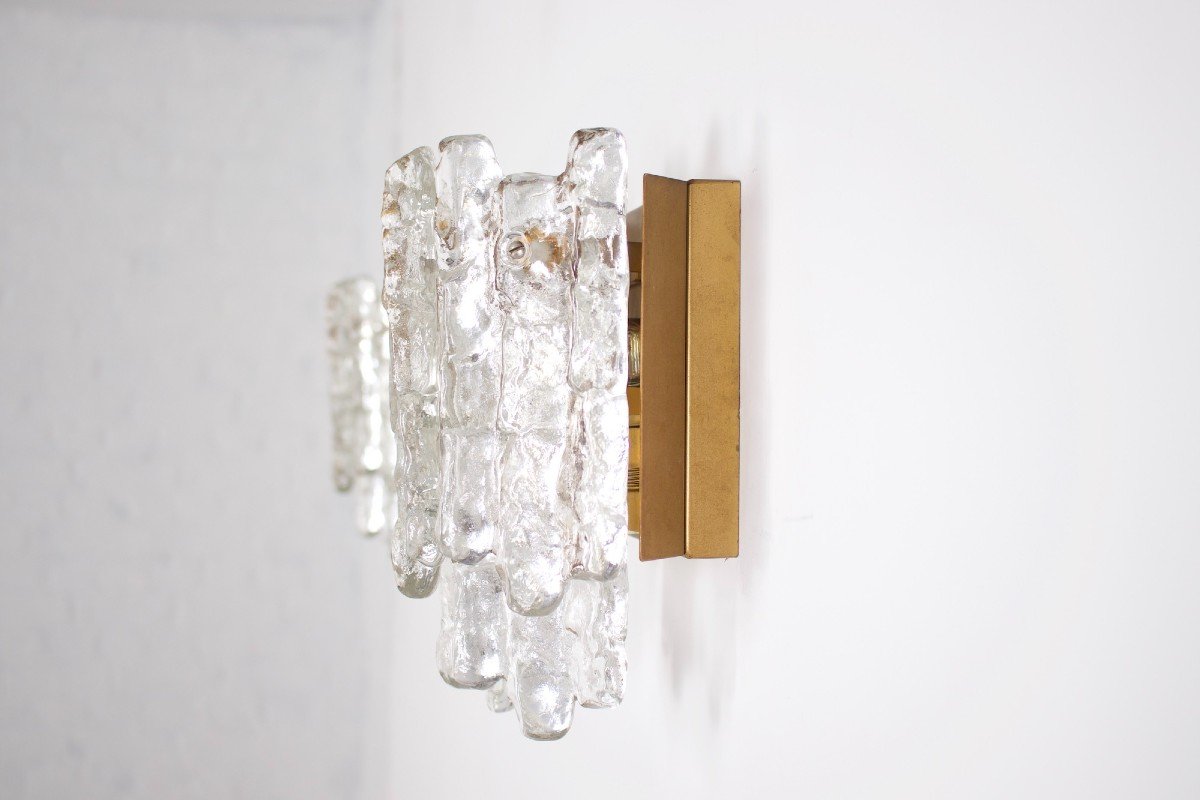 Kalmar: Pair Of Ice Glass Sconces-photo-2