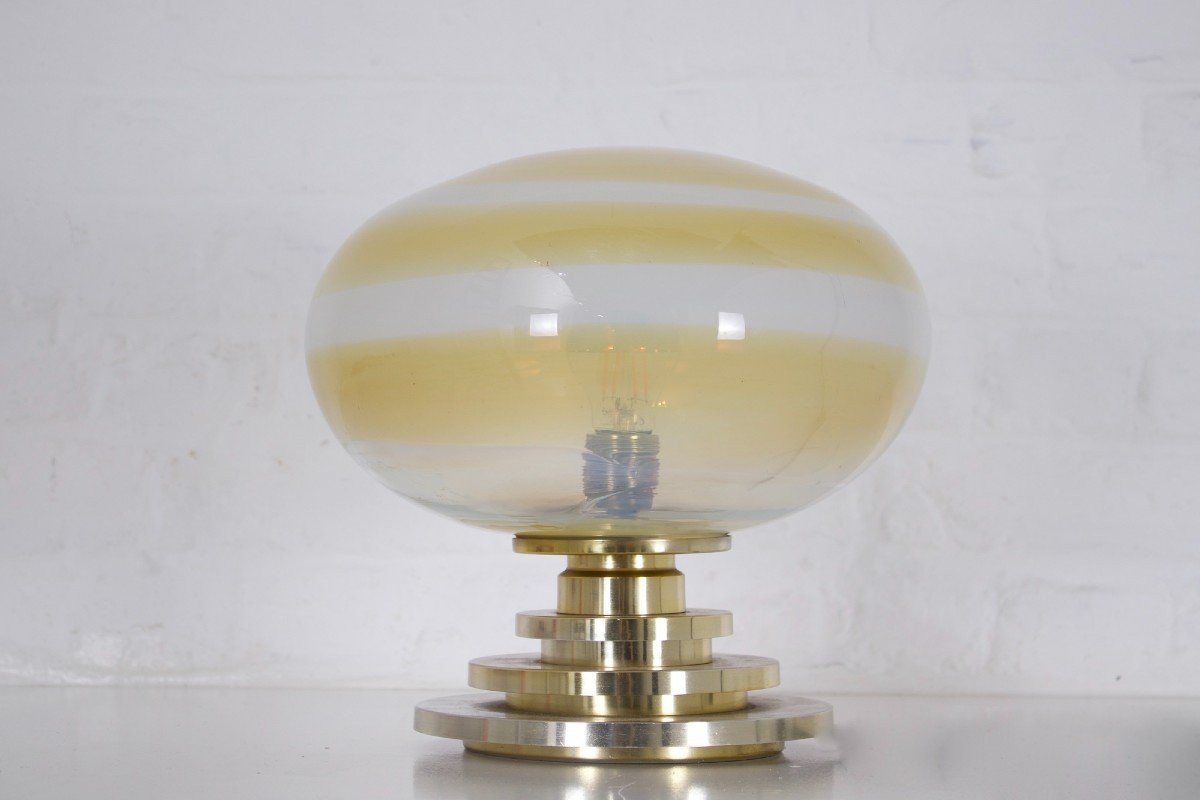 Doria Opalescent Blown Glass Lamp.-photo-4