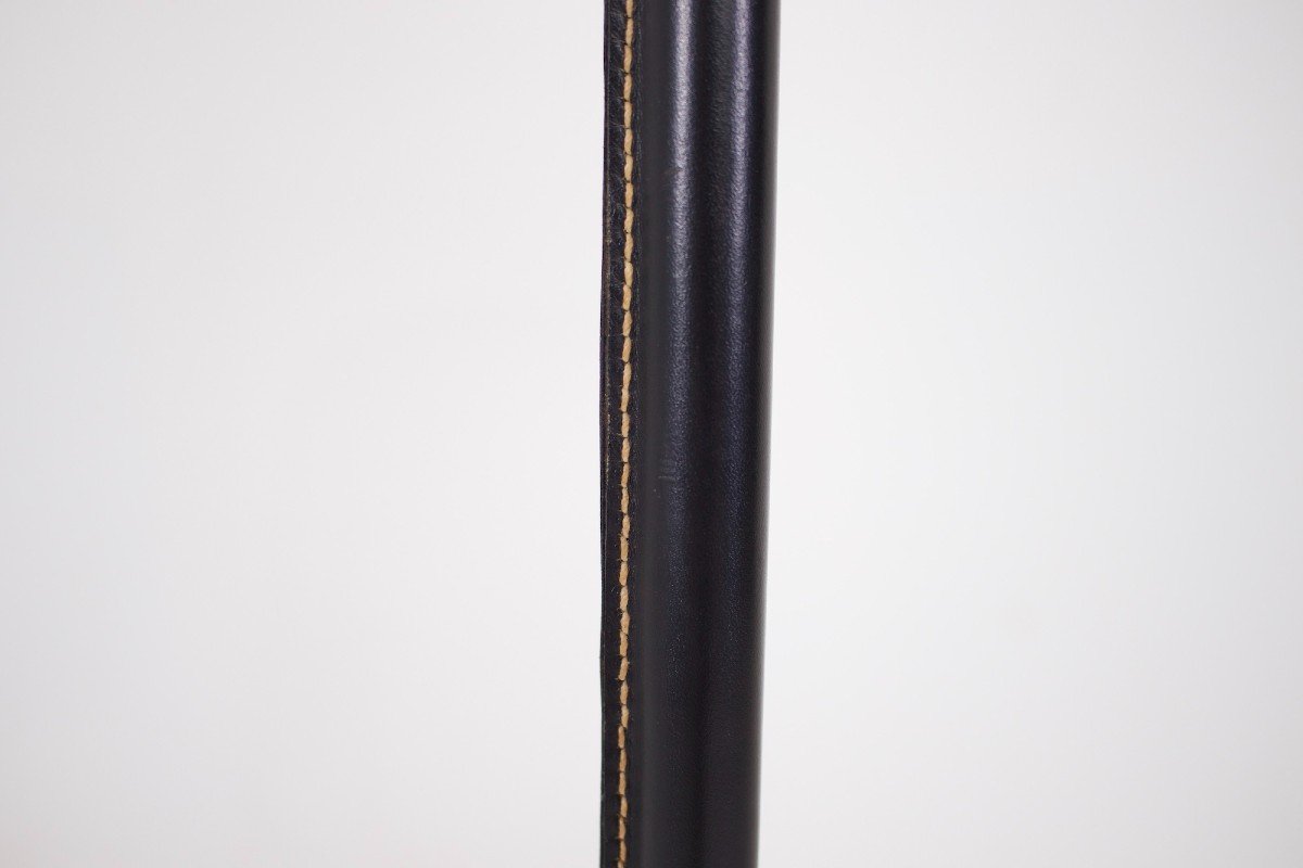 Leather Covered Floor Lamp, K & L Belysning Sweden.-photo-2