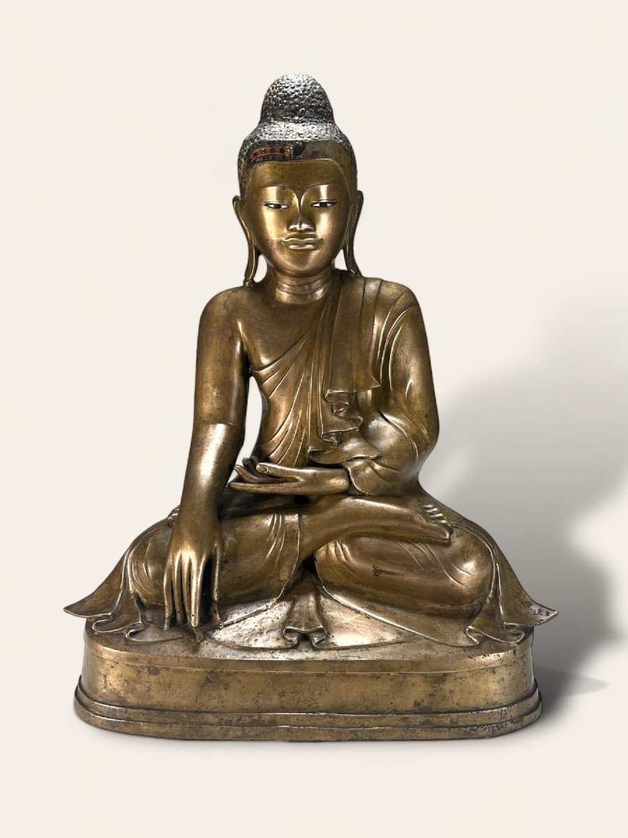 Bouddha Shakyamuni En Bronze, 19ème Siècle.