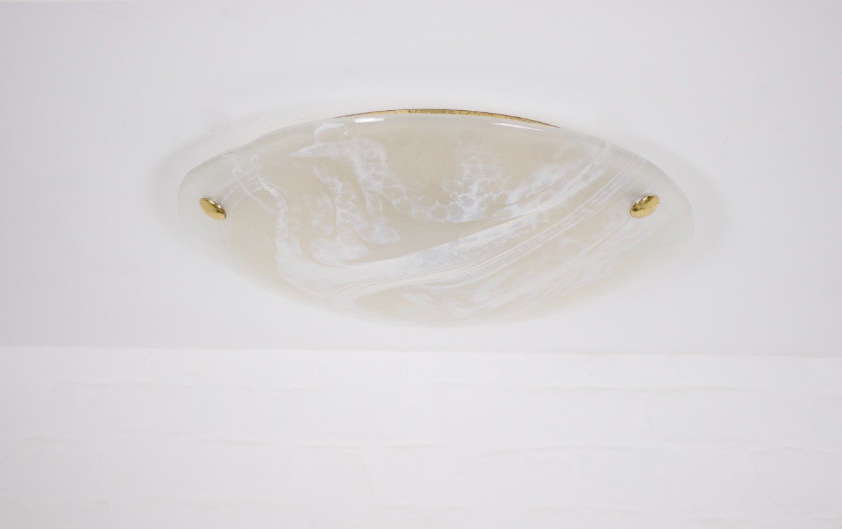 Ceiling Lamp In Brass And Murano, 1970's.-photo-5