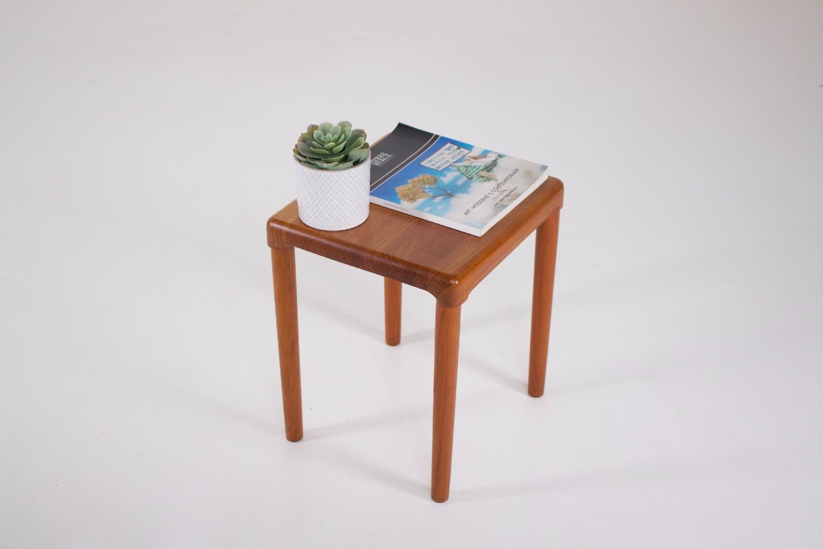 Scandinavian Teak Stool.-photo-3