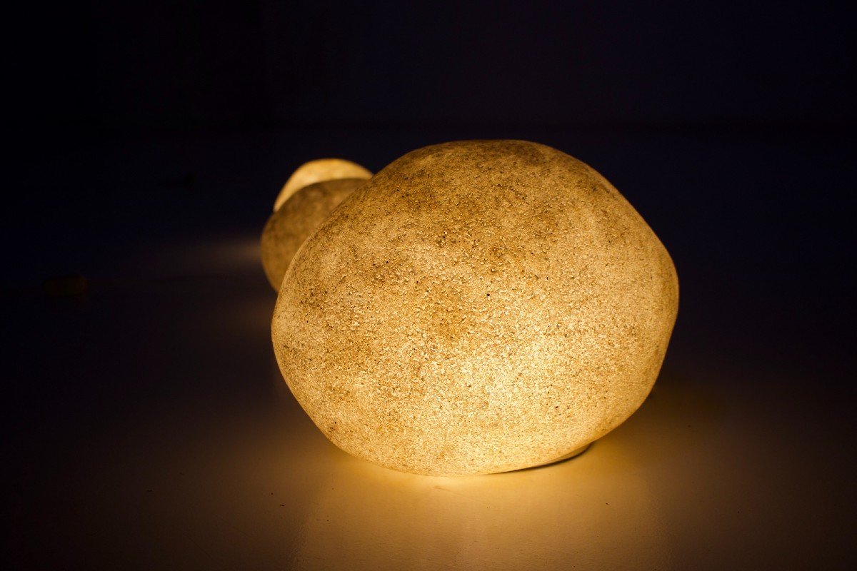 3 “pebble” Lamps, André Cazenave.-photo-3