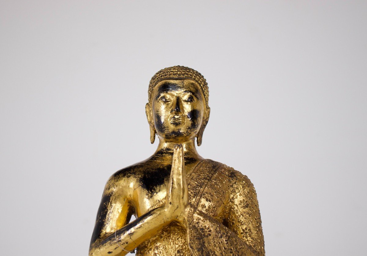 Adoring In Gilt Bronze, Rattanakosin.-photo-1