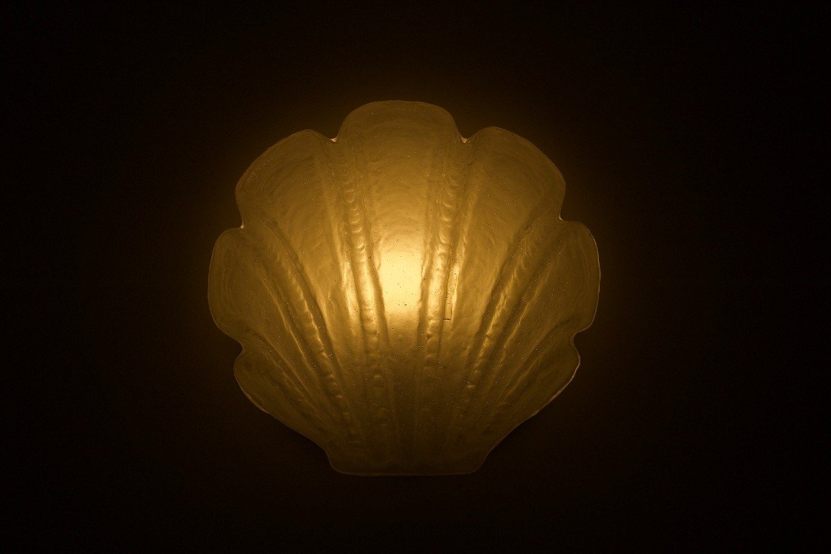 Pair Of “scallops” Wall Lights In Murano.-photo-1