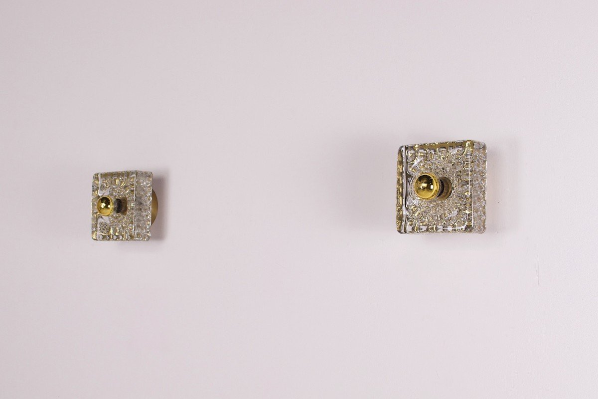 Pair Of “ice Cube” Wall Lights, Egon Hillebrand.-photo-2