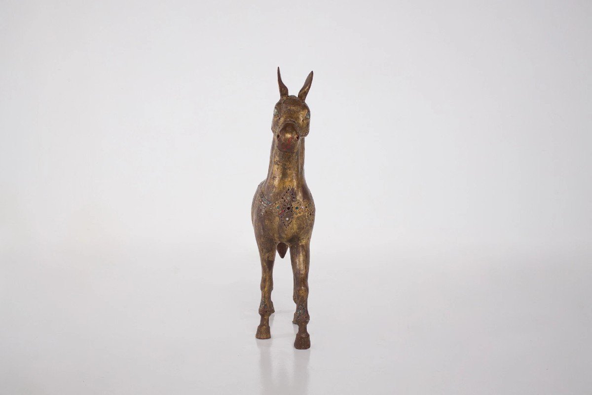 Ritual Horse In Golden Wood, Burma.-photo-4