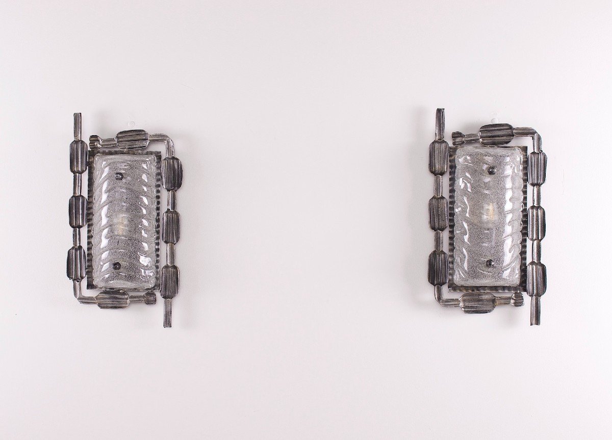 Pair Of Brutalist Wall Lights.-photo-2