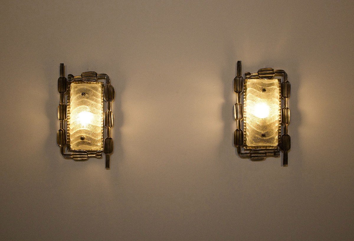 Pair Of Brutalist Wall Lights.-photo-3