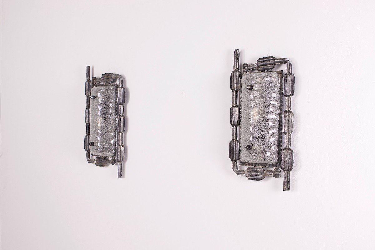 Pair Of Brutalist Wall Lights.-photo-4