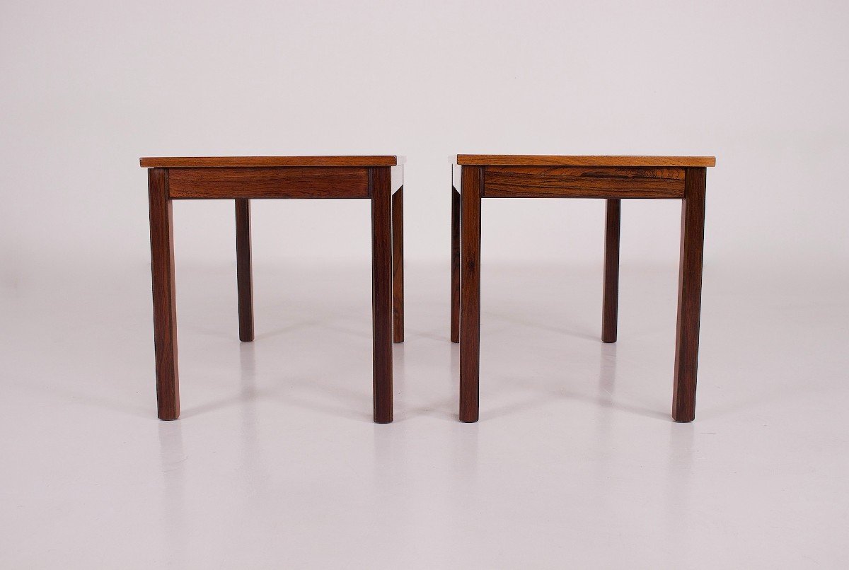 Pair Of Danish Rosewood End Tables.-photo-4