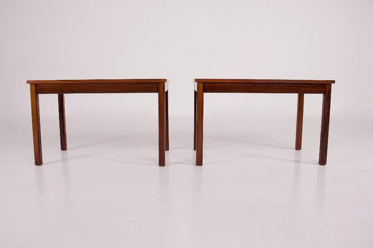 Pair Of Danish Rosewood End Tables.-photo-1