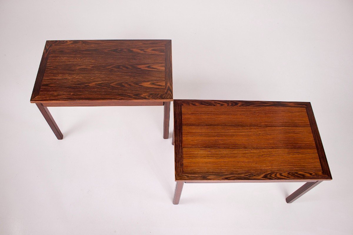 Pair Of Danish Rosewood End Tables.