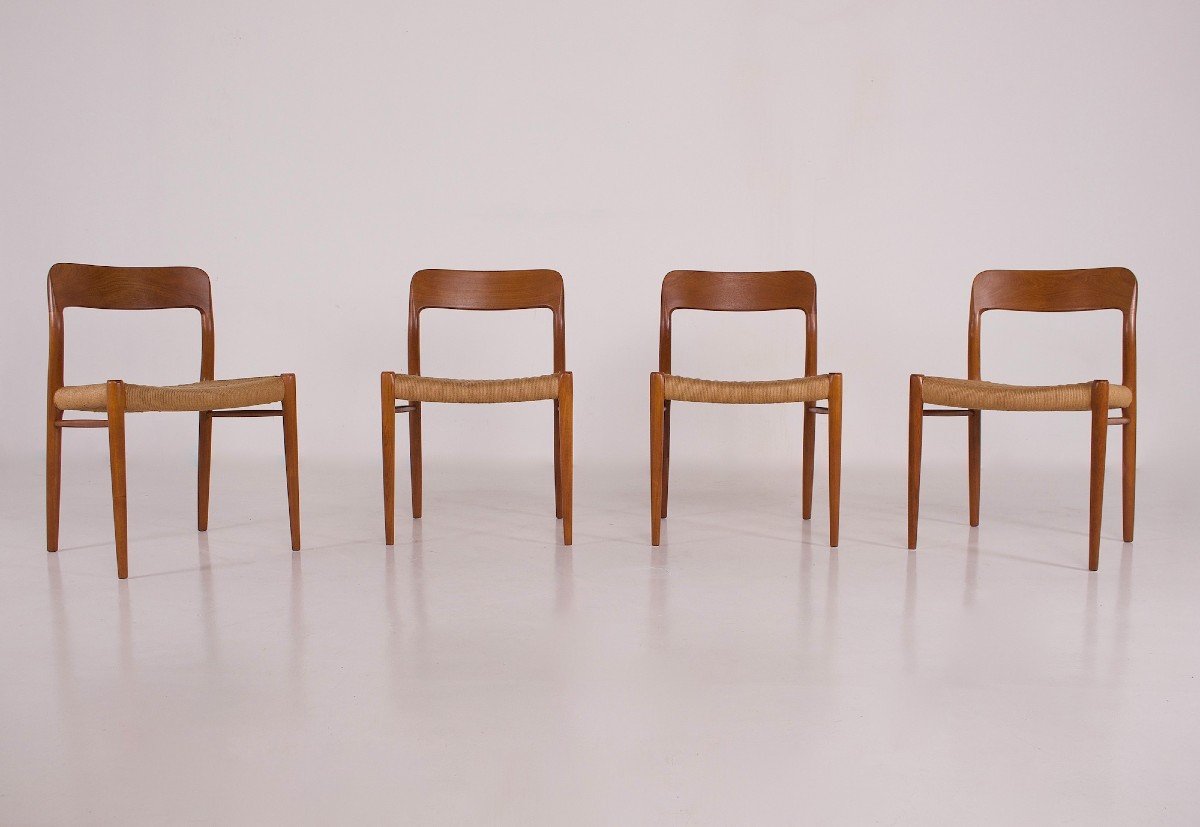 4 Chaises Danoises De Niels Otto M&oslash;ller En Teck-photo-2