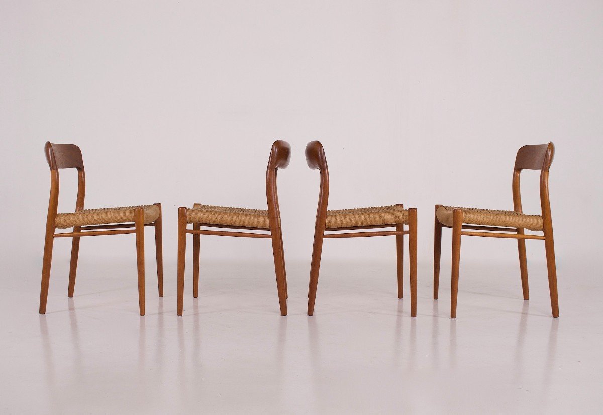 4 Chaises Danoises De Niels Otto M&oslash;ller En Teck-photo-2