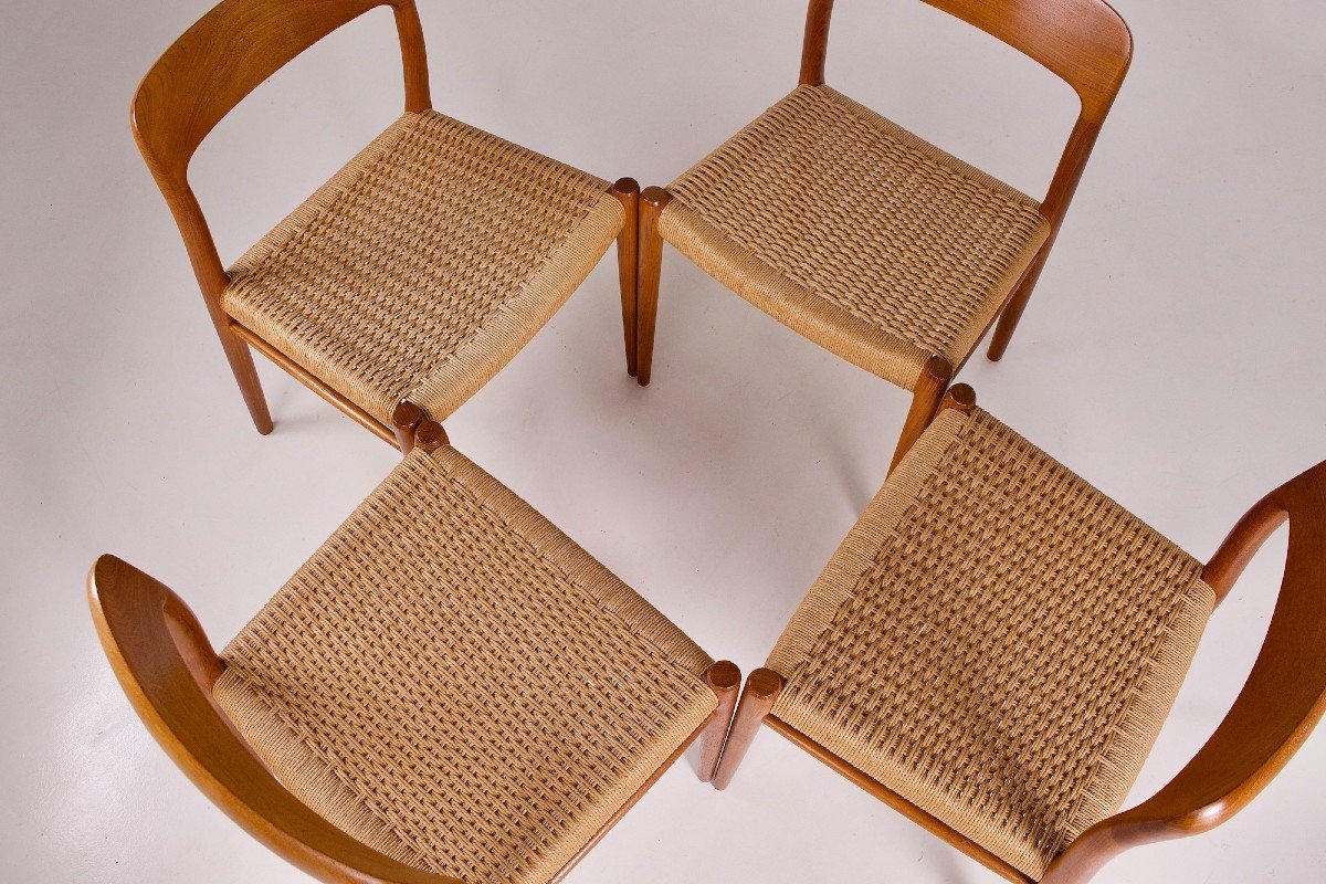 4 Danish Teak Chairs By Niels Otto Møller-photo-4