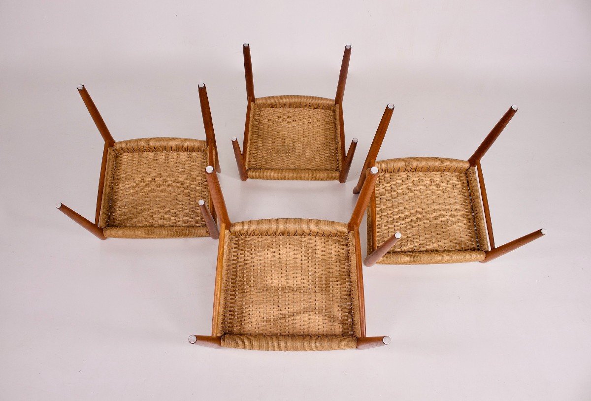 4 Danish Teak Chairs By Niels Otto Møller-photo-5