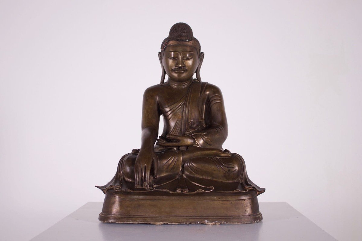 Burmese Bronze Buddha, Mandalay Period.-photo-3