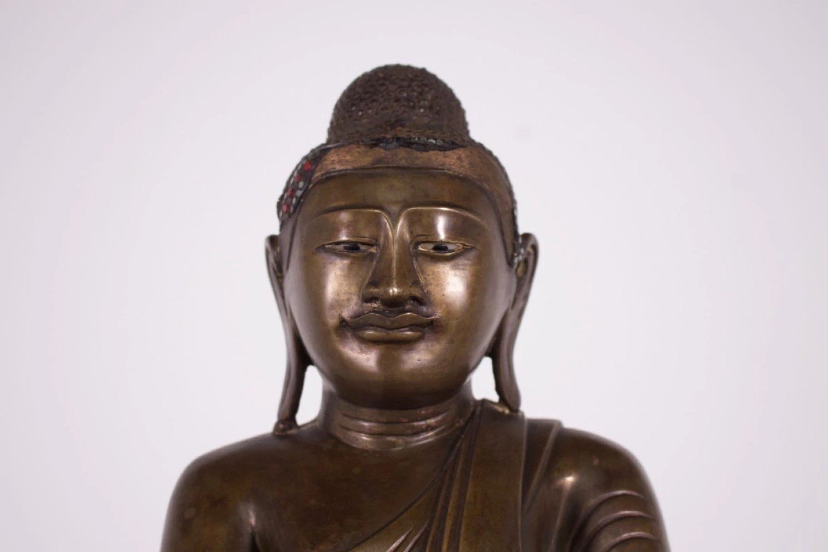 Burmese Bronze Buddha, Mandalay Period.-photo-4