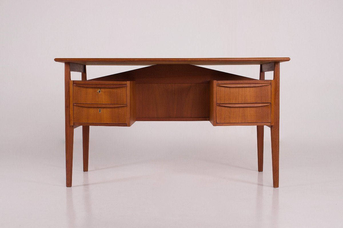 Bureau Danois En Teck De Gunnar Nielsen Pour Tibergaard-photo-2