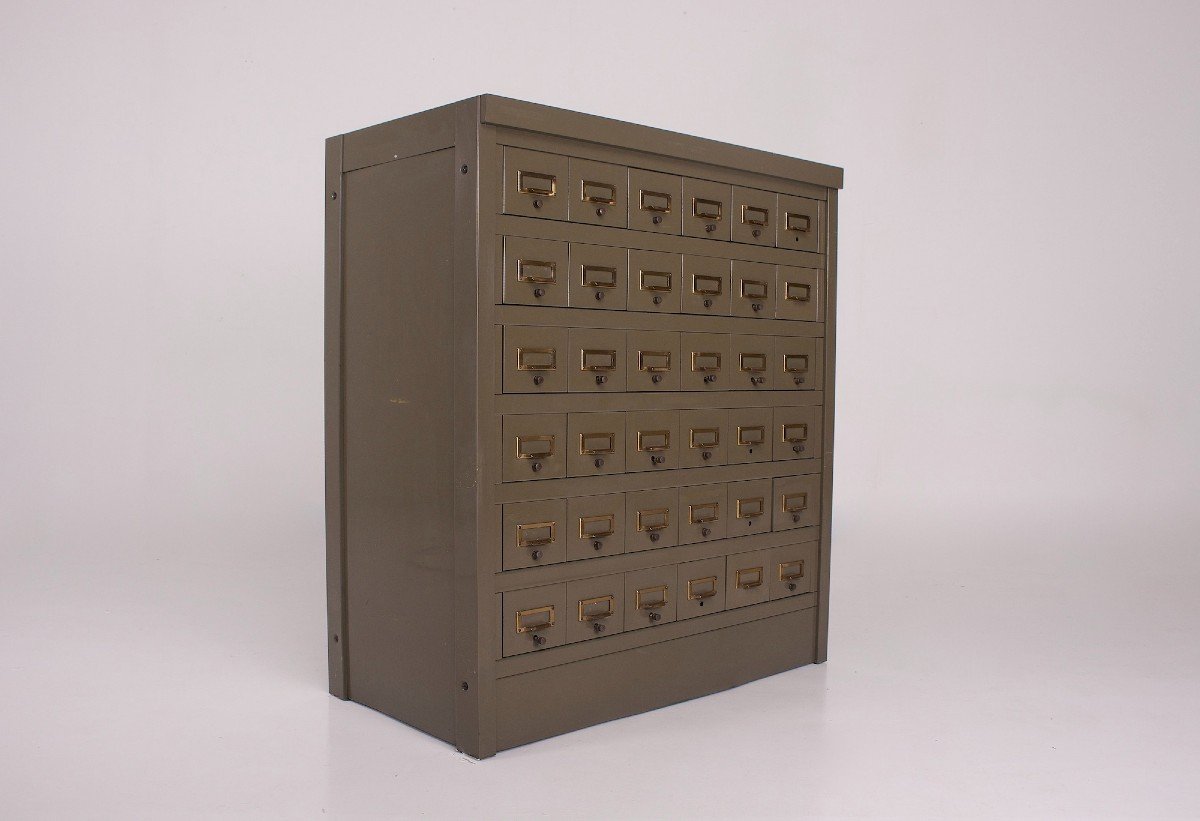 Green Metal Craft Furniture, Industrial Filing Cabinet With Drawers.