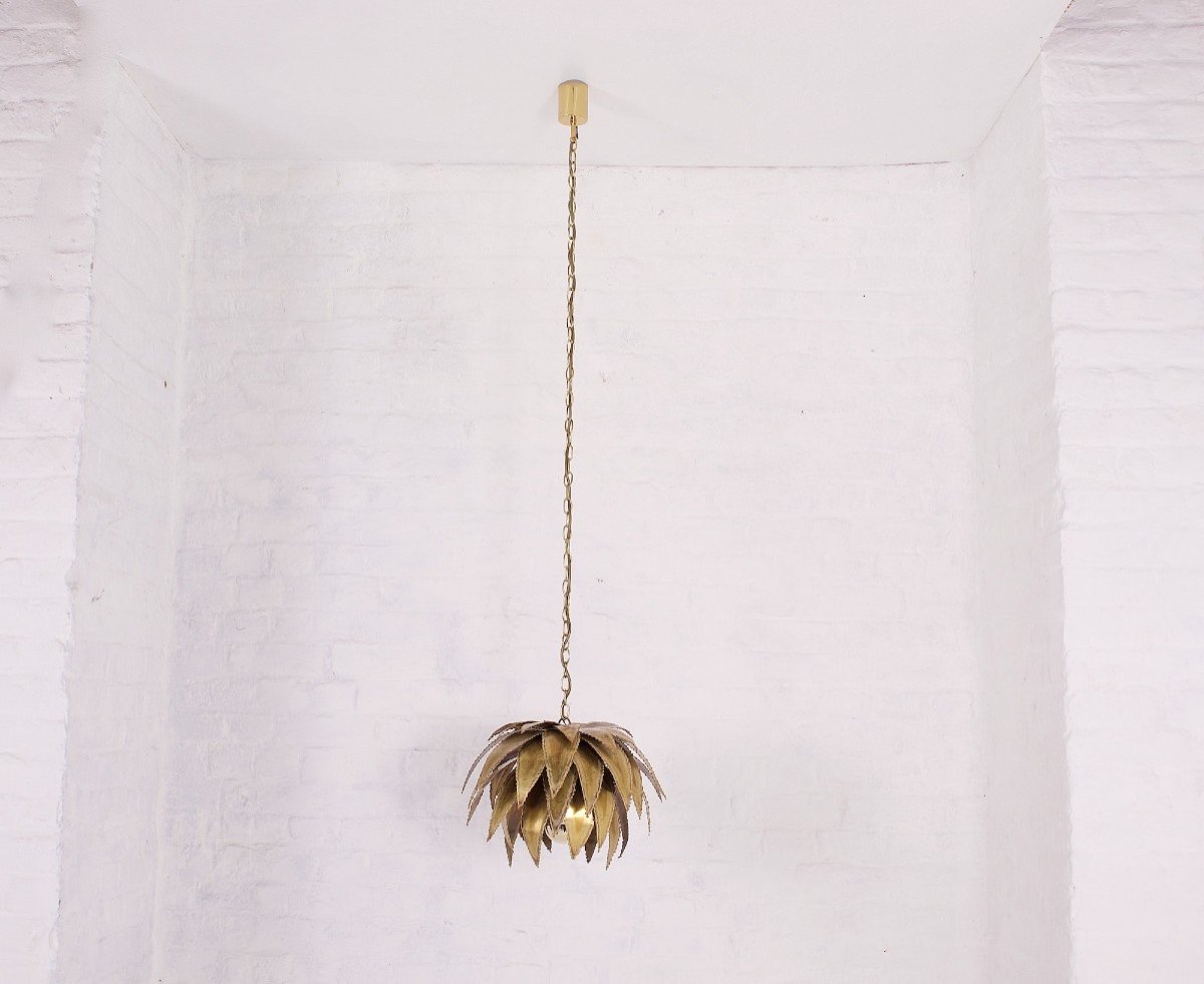 Agave Brass Pendant Light Maison Jansen-photo-2