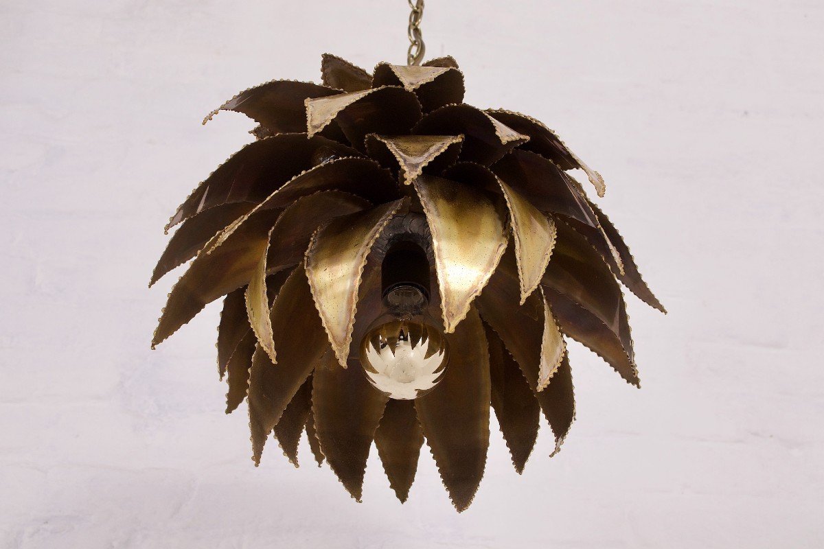 Agave Brass Pendant Light Maison Jansen-photo-1