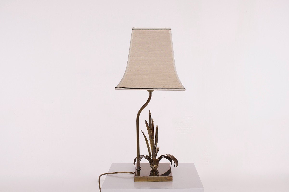 Brass Reed Lamp By Maison Jansen-photo-1