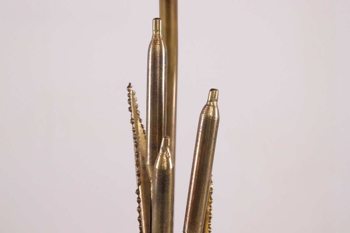 Brass Reed Lamp By Maison Jansen-photo-3