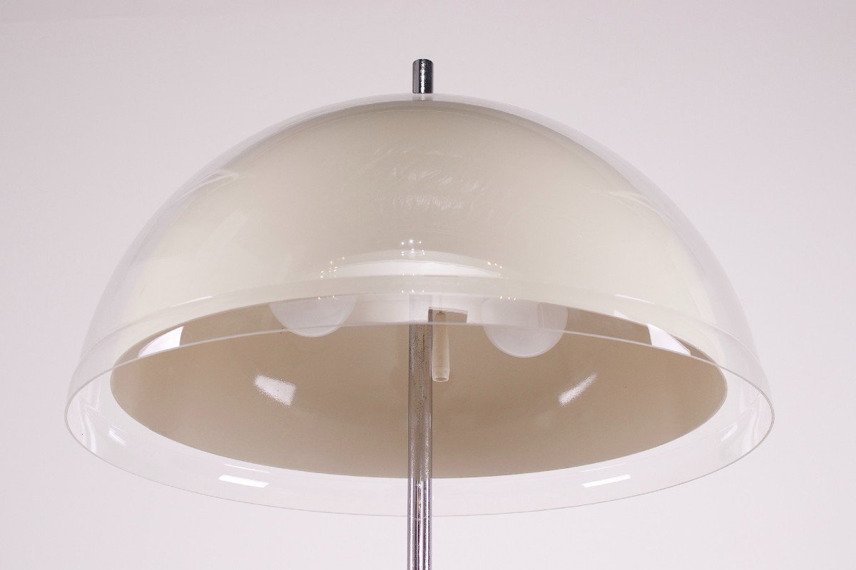 Mushroom Lamp With Double Shade And Marble Base.-photo-3