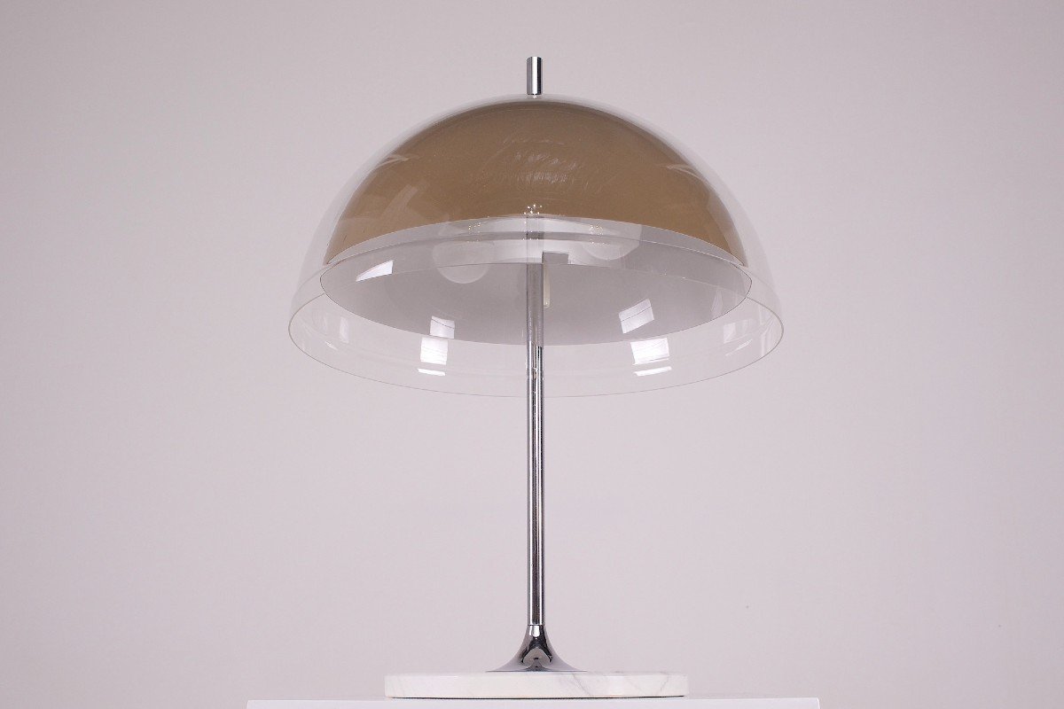 Marble Base Mushroom Lamp By Frank Bentler.-photo-2